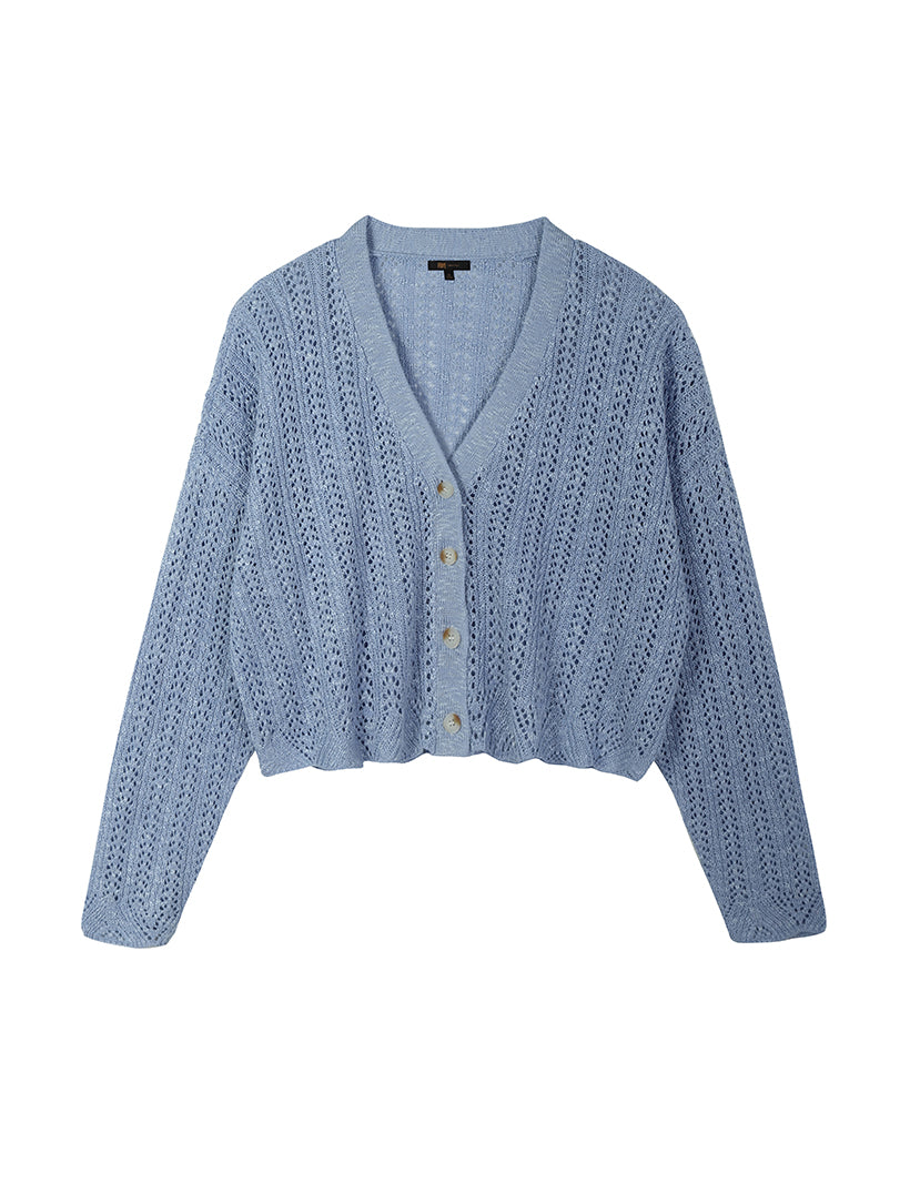 Button-Up Pointelle Cardigan