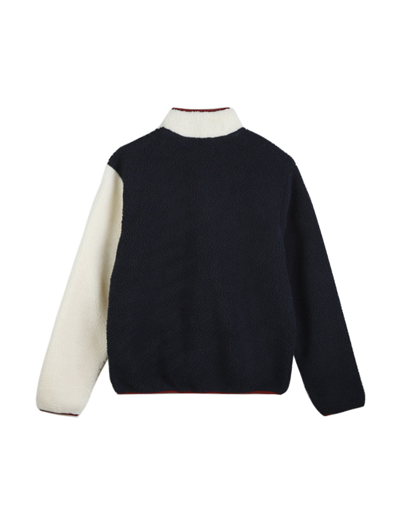 Colorblocked Mock Neck Pullover