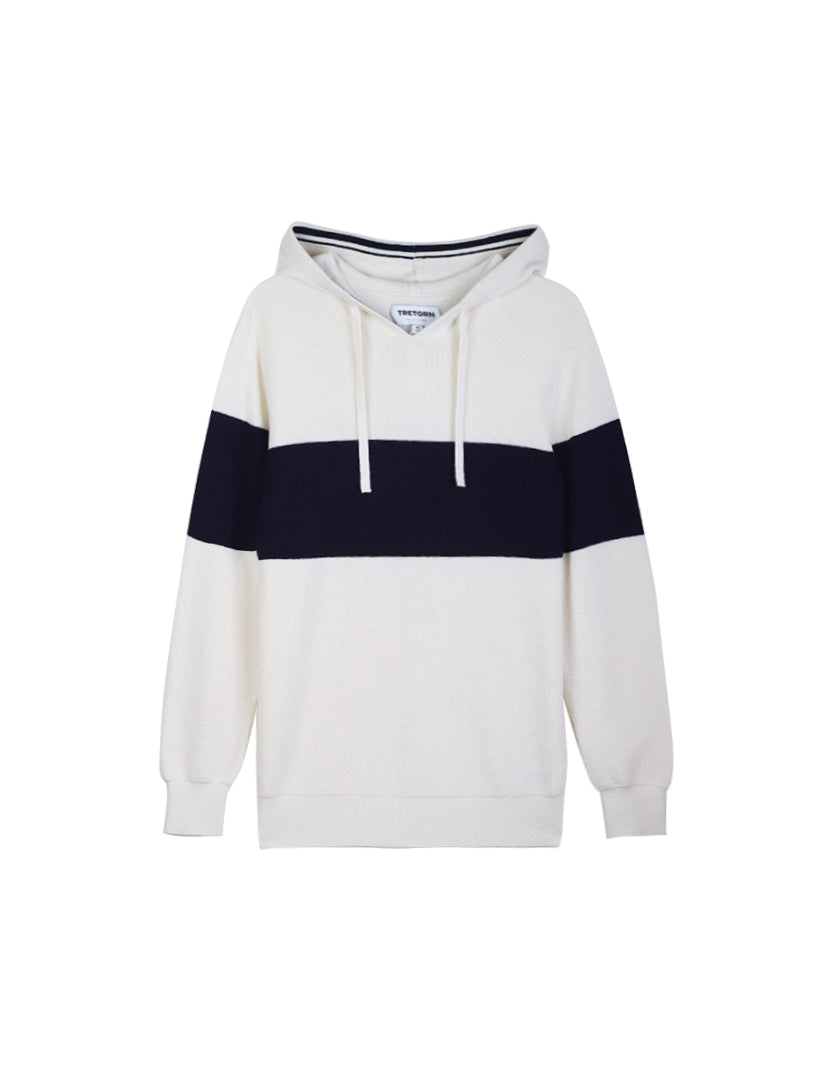 Waffle Stripe Hooded Pullover