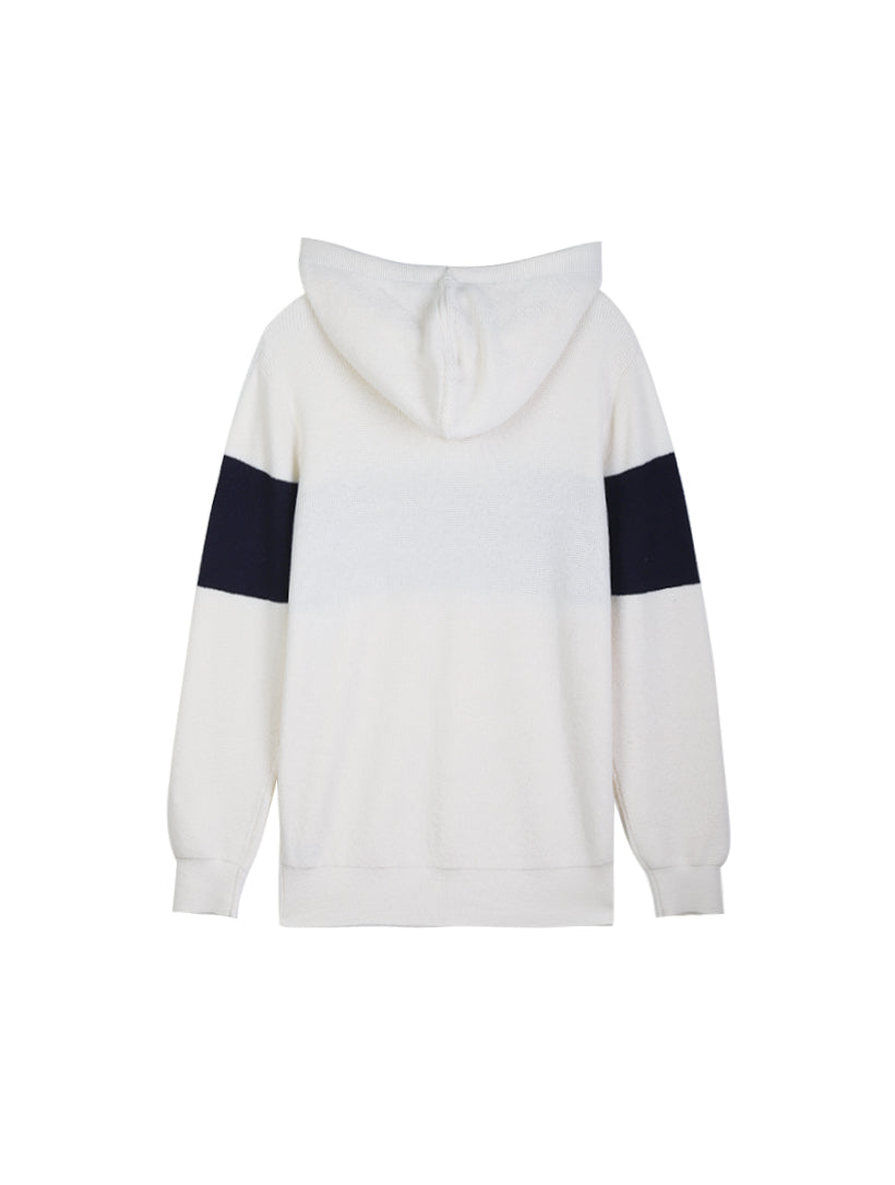 Waffle Stripe Hooded Pullover