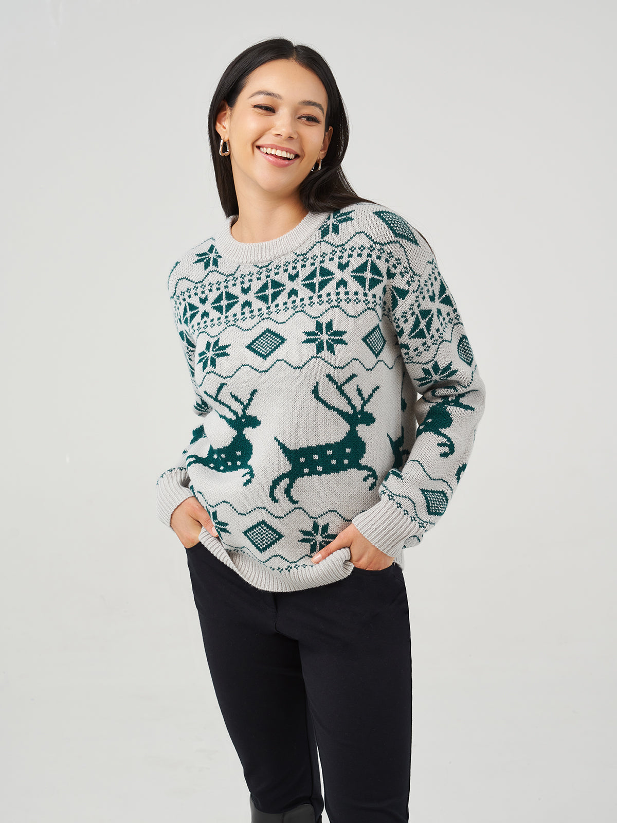 Holiday Jacquard Crewneck Sweater