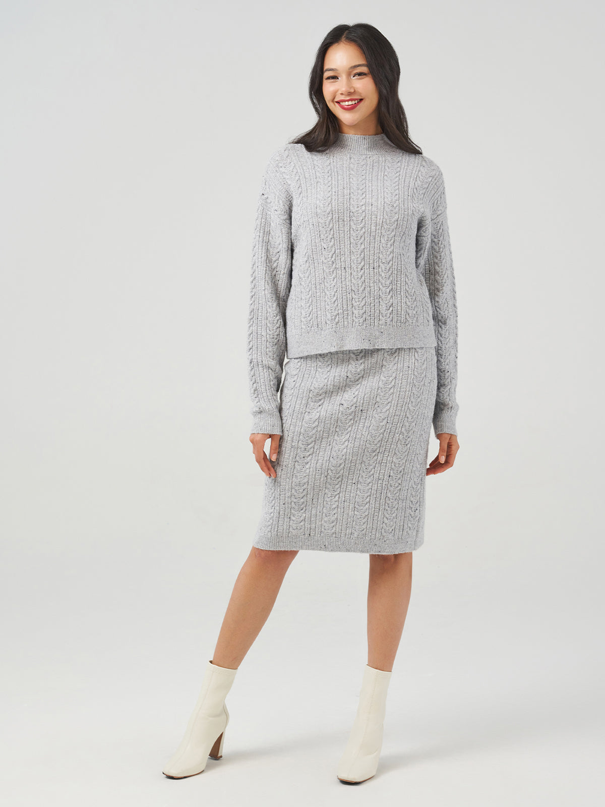 Cable Mockneck Sweater