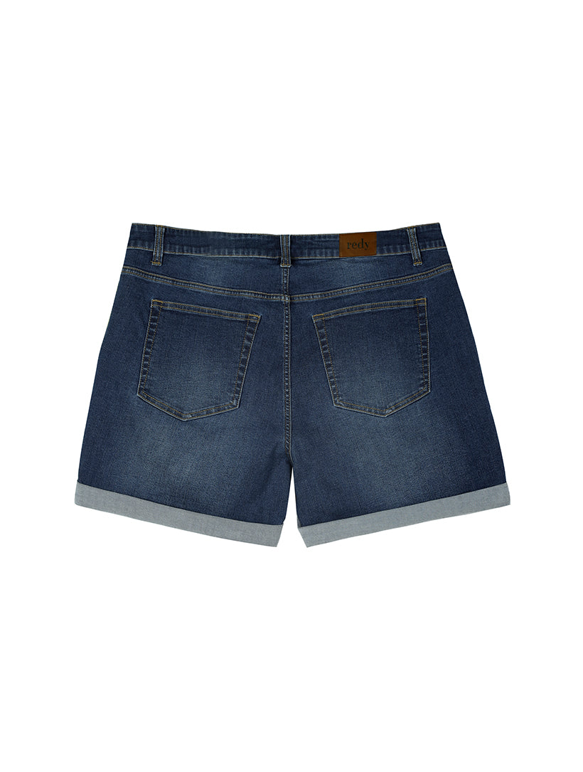 Oversize Pockets Cuffed Mid-Rise Shorts
