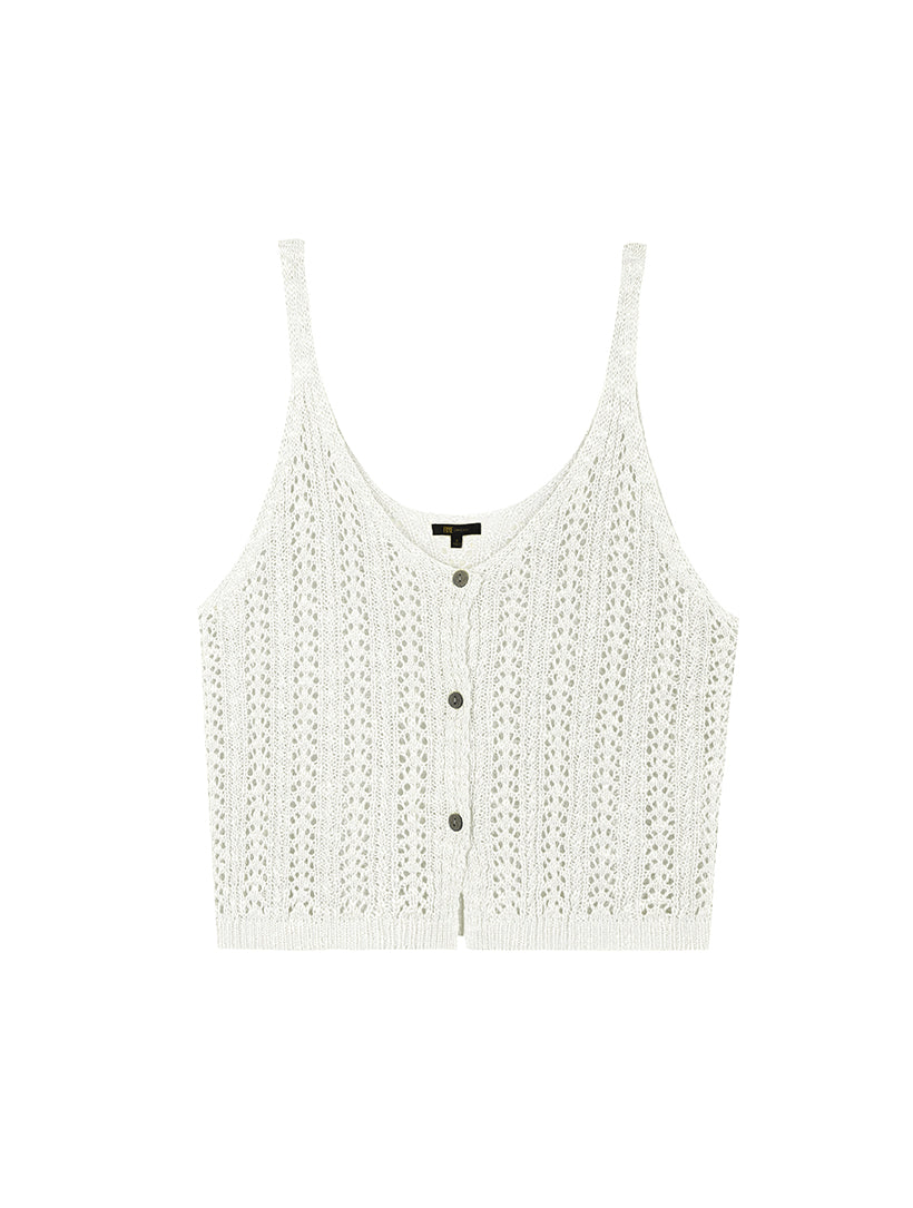 Button-Up Pointelle Tank