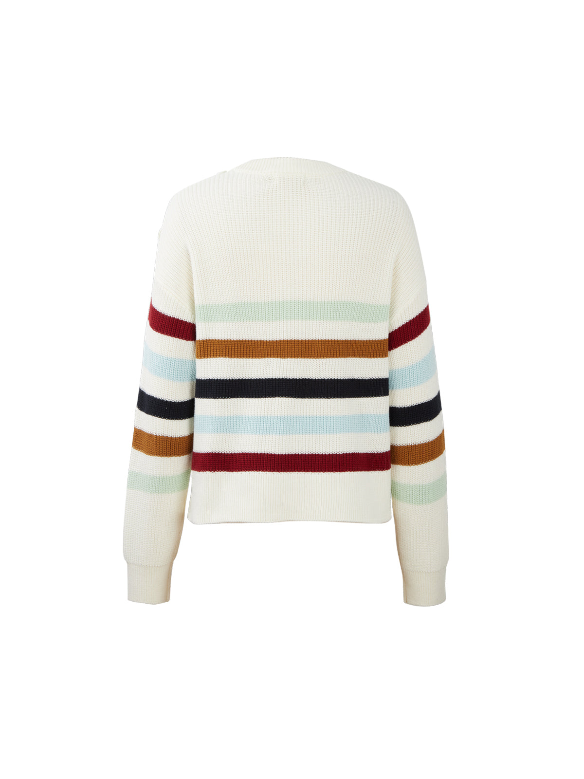Striped Ribbed-Knit Pullover