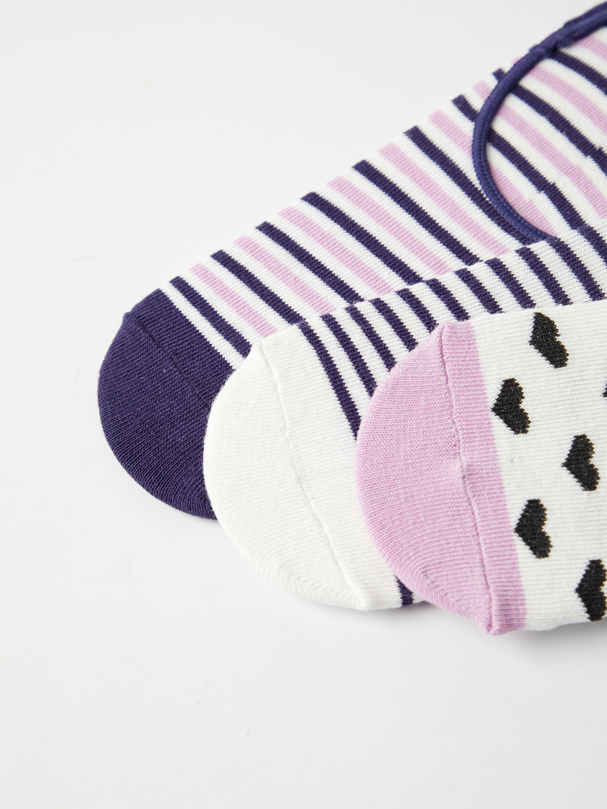 3-Pack Heart Stripe Print Socks