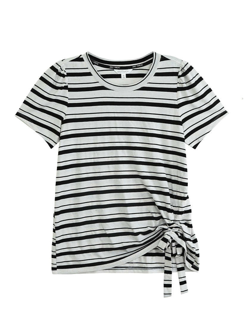 Stripe Ruched Side Tee